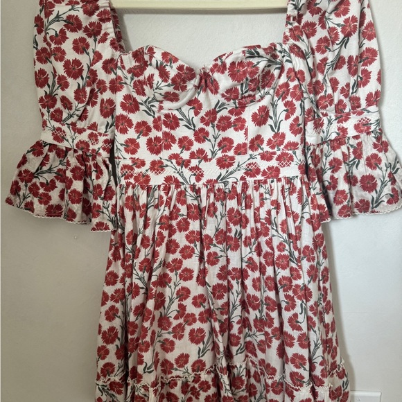 Agua by Agua Bendita Linen Floral Mini Dress XS - Picture 4 of 9